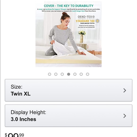 3” memory foam mattress - Picture 3 of 5